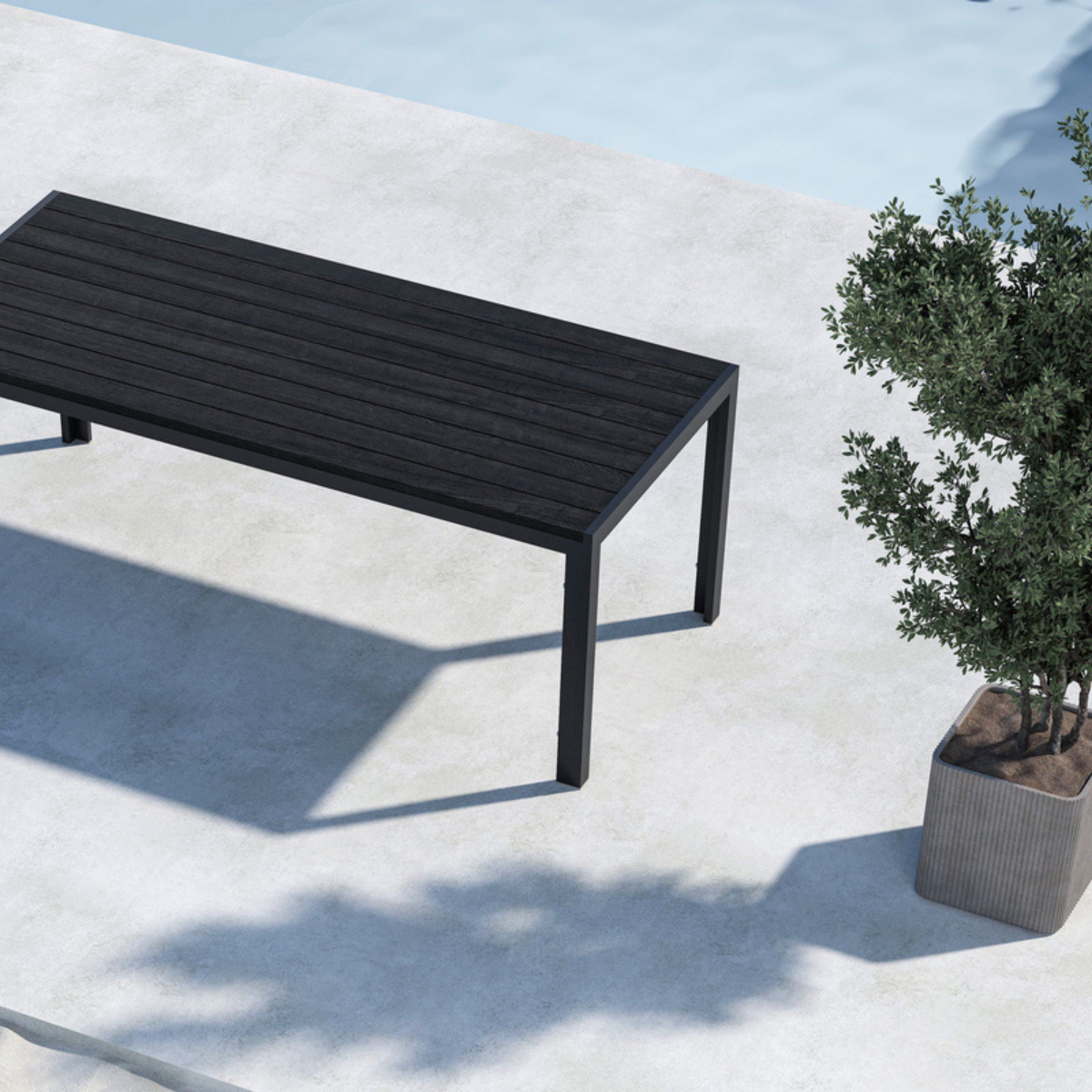 VD MIKA 205X90 Black classic Dining table